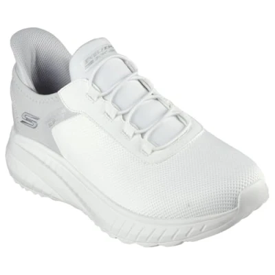 Image of Skechers Men&#039;s Hands Free Slip ins BOBS Squad Chaos Tough Walk Sneaker, Off White Mesh, 8.5 UK