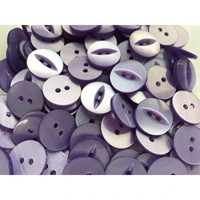 Image of Lilac 15 Round Fish Eye Buttons Size 26 (16 mm) x 50
