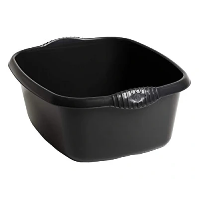 Image of Casa 39cm Rectangular Washing Up Bowl Midnight Black, 12 liters