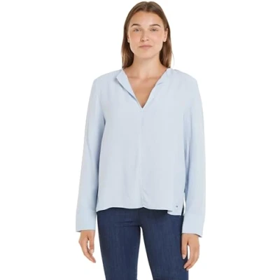 Image of Tommy Hilfiger V NECK Blouse Long sleeved top, Women&#039;s, Size: 10, Breezy blue
