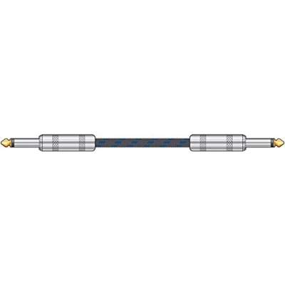 Image of Chord Premium Retro Guitar Lead, Black/Blue 6.0m