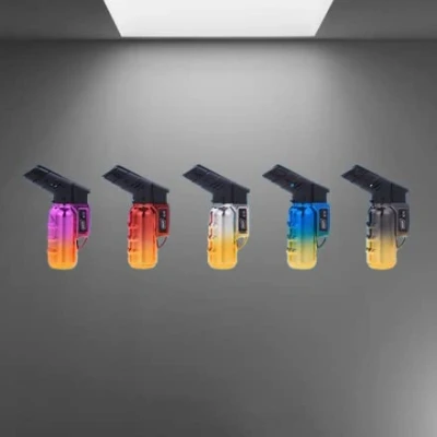 Image of PROF SHINNY PIPE LIGHTER CRYSTAL CIG / CIGAR WINDPROOF JET FLAME MAXI SIZE COLOUR ANODIZED LIGHTERS SEND OUT RANDOM X 1