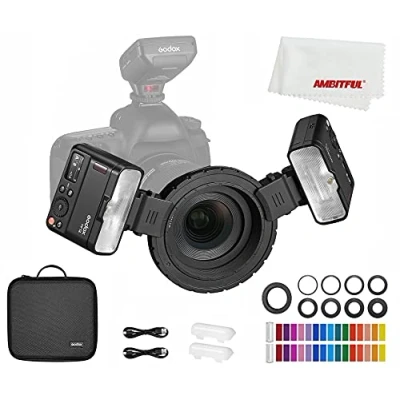 Image of Godox MF12 K2 12W Macro Flash,2.4G Wireless Control,TTL/M Mode,Built in 3.7V/6.29W Lithium Battery As an Off Camera TTL Flash,Compatible with Nikon, Sony, Canon, Fuji, Olympus and Panasonic