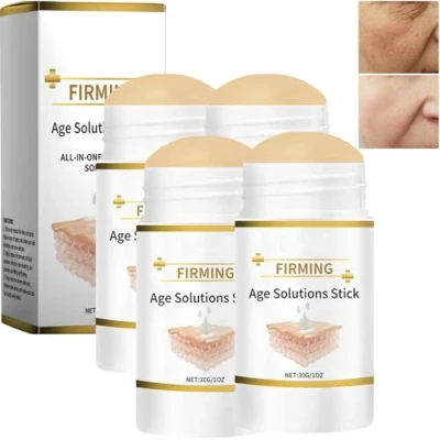 Image of Korean Age Solutions Stick, Collagen Peptides Firming Serum Luxurious Cream Moisturizer, Retinol Smooths Wrinkles Skin Tightening Stick (4Pcs)