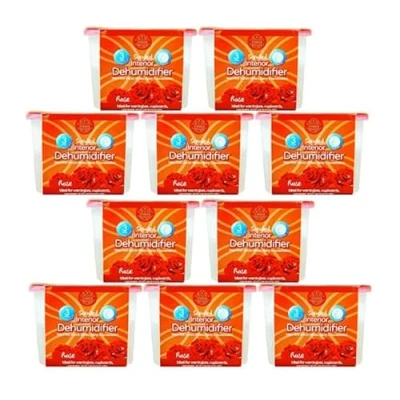 Image of Faboer 10 Pack Portable Dehumidifier Interior Damp Trap Mould Moisture Mildew &amp; Condensation Remover Caravan Home Suitable for Home,Office,Kitchen,Bathroom Garage (Rose)