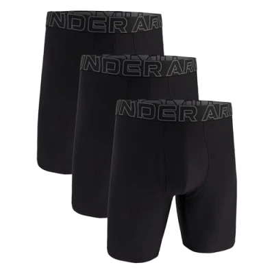 Image of Under Armour Men&#039;s 3 Pack Performance Tech Boxer Brief, 9&quot; Inseam Breathable, Moisture Wicking, Soft Touch, All Day Comfort Black