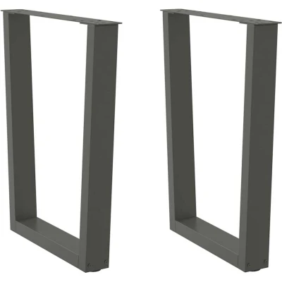 Image of vidaXL Dining Table Legs V Shape 2 pcs Anthracite 60x(72 73.3) cm Steel