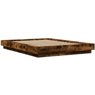 Image of vidaXL Bed Frame without Mattress Smoked Oak 140x190 cm