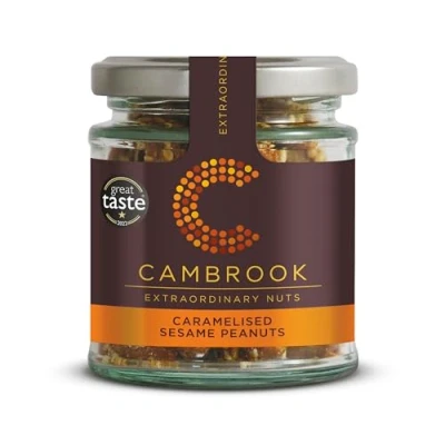 Image of Cambrook Caramelised Sesame Peanuts 80g Jars, Pack of 15