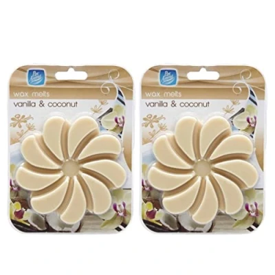 Image of 2 x 85GRM Pan Aroma Wax Melts Vanilla &amp; Coconut 9 Pieces Long Lasting Potenet Scent