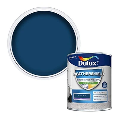 Image of Dulux Weather Shield Quick Dry Satin Paint, 750 ml Oxford Blue
