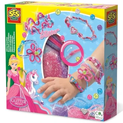 Image of SES Creative 14128 Heart Dreams Glitter Bracelets, Mixed, One Size