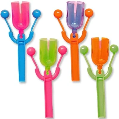 Image of Neon Clacker Noisemakers Assorted Vibrant Colors Party Accessory Perfect for Parties, Events, &amp; Celebrations 4ct