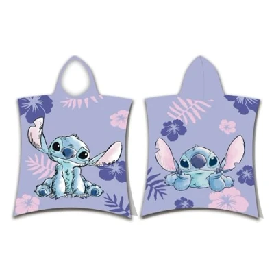 Image of Disney Lilo &amp; Stitch Kids Double Sided Hooded Towel Poncho 115x50cm