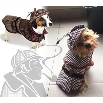 Image of Pet Costumes Dog Cat Sherlock Hound Outfit Clothes Clothing Xmas Fancy Dress up (S)