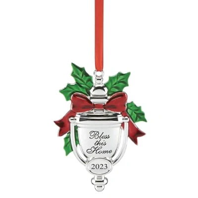 Image of LENOX 2023 Bless This Home Ornament, 0.32, Metallic