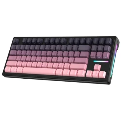 Image of ATTACK SHARK M87 TKL Wireless Mechanical Gaming Keyboard, BT 5.0/2.4G/USB C Wired Hot Swap RGB Keyboard 80% US Layout, Linear White Switches Gradient Side Print PBT Keycaps for PC Mac Blackberry