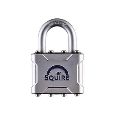 Image of Squire Heavy Duty Padlock (Vulcan P4/40) Toughest Open Shackle Vulcan Steel Cast Alloy for Corrosion Resistance Weatherproof Lock Home, School &amp; Shed (Silver, 40 mm)
