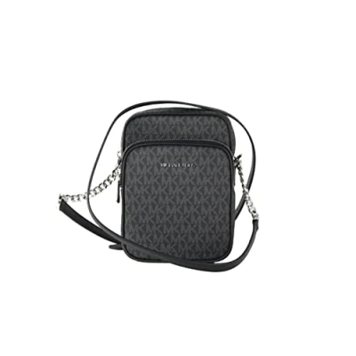 Image of Michael Kors Jet Set Travel Medium Logo Crossbody Bag (black)