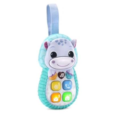 Image of VTech Baby Hello Hippo Phone, Toy Phone with Squishy Buttons, Numbers, Colours &amp; First Words, Textures for Sensory Play, Gift babies 3, 6, 9, 12, 18 months +, English version
