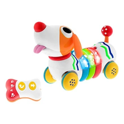 Image of Chicco DogRemi Radio Controlled Dog, Interactive Barking and Walking Toy with Lights Sounds, 2 Way Remote, for Kids, 18 Months to 4 Years