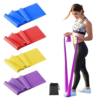 Image of Cymbryxt 4 Pack Resistance Bands, 2M Exercise Band for Woman, Pull up Elastics Bands GYM, Fitness Stretchs Band, Physio Stretching Workout Training Flexibility
