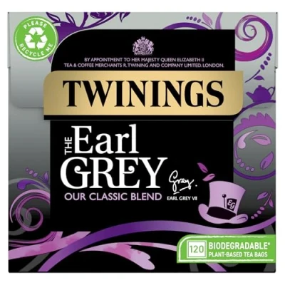 Image of Twinings Earl Grey Full &amp; Fragrant Tea Bags, Large Pack, 120 Biodegradable Bags