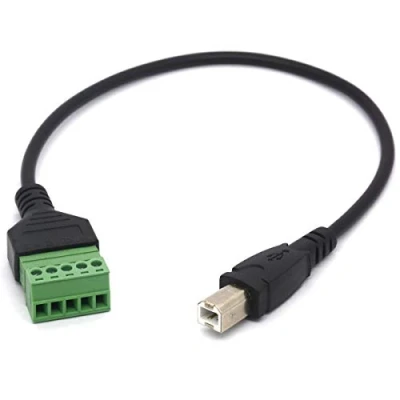 Image of OpenII Solderless Printer Cable, USB B to 5 Pin Screw Shield Terminal Adapter Extension Data Transmission Extended (Type 5Pin)