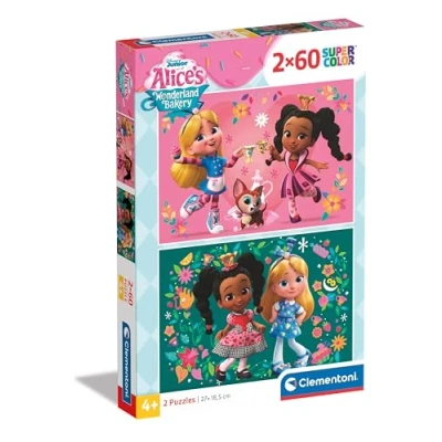 Image of Clementoni Jigsaw Puzzle Disney Alice Bakery 2 With 60 Pieces Supercolor For Children 4 6 Years, Cartoon, In Wonderland, Gift Girls, Kids, Made Italy, 24814