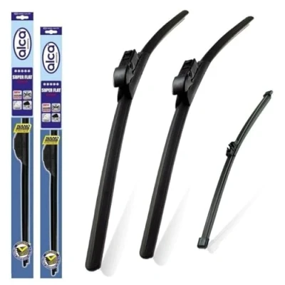 Image of alca Germany Set of 3 Windscreen Wiper Blades Super Flat Front Rear 24&quot;16&quot;ST 13&quot;G Fits Skoda Fabia Hatchback 2014 2020 ASF2416ST13G