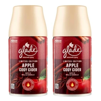 Image of Glade Automatic Air Freshener Refill, Room Spray &amp; Odour Eliminator, Christmas Scent, Apple Cosy Cider, 2 269ml