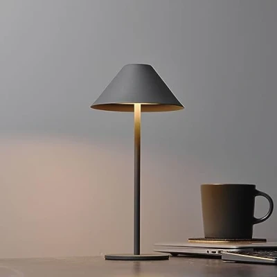 Image of Bojim Cordless Table Lamp, Rechargeable Battery Lamp with 3 Color Temperatures, Dimmable Touch IP54 Waterproof, 3W 240LM 4000mAh Bedside for Bedroom, Restaurant, Terrace(Grey)