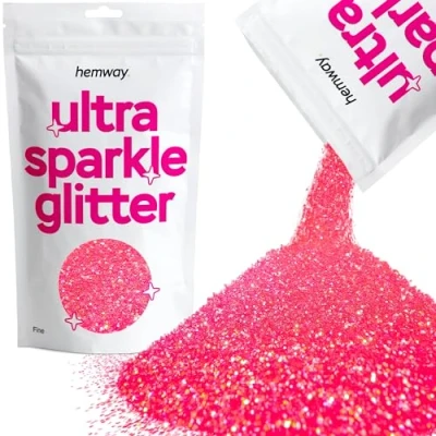 Image of Glitter Fluorescent Pink Ultra Sparkle Sequins Nail Face Festival Christmas Halloween Makeup Fine 100g / 3.5oz