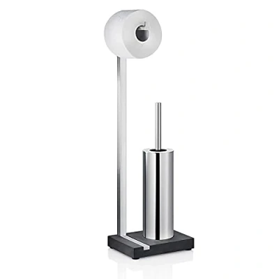 Image of Blomus Toilet Butler, matt Brushed, Stainless_Steel, Silver, Anthracite, H 64,5 cm, B 15 T 20 cm