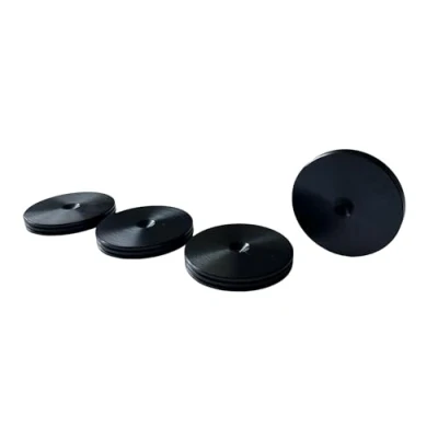 Image of PrecisionGeek Aluminium Black Anodized Big Slim Speaker Pads with 40mm Diameter for HiFi Floorstanding Soundbar Pack of 4