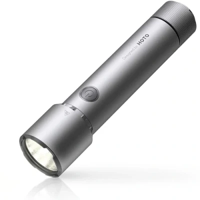 Image of HOTO Flashlight High Lumen, Tactical Self Defence, Rechargeable LED Torch with Clip, IP68 Waterproof, 5 Modes, USB C Charging, Ideal for Emergency/Camping/Hiking/Climbing