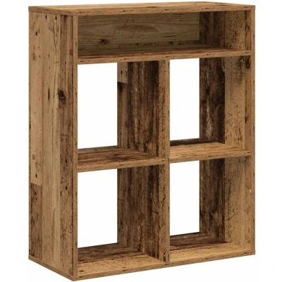 Image of vidaXL Engineered Wood Book Cabinet 66x31x80 cm Brown Freestanding Bookshelf for Office/Living Room with Rustic Finish