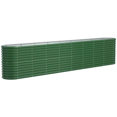 Image of vidaXL Garden Raised Bed Powder coated Steel 332x40x68 cm Green
