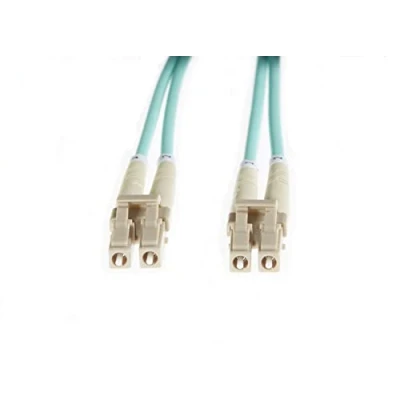 Image of 4Cabling 0.5m LC OM4 Multimode Backwards Compatible With OM3 Fibre Optic Duplex LSZH Patch Lead 2mm Oversleeving AQUA