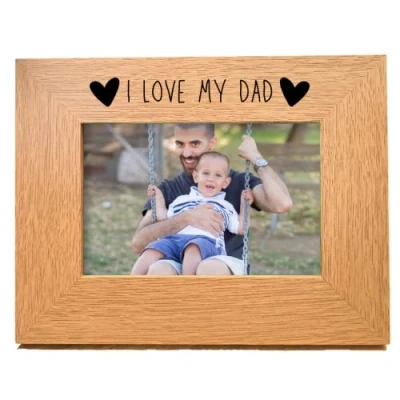 Image of Second Ave Oak 6x4 Landscape Picture Photo Frame I Love My Dad Gift Father&#039;s Day