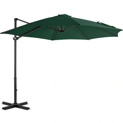 Image of vidaXL Cantilever Garden Parasol with Aluminium Pole Green 300 cm