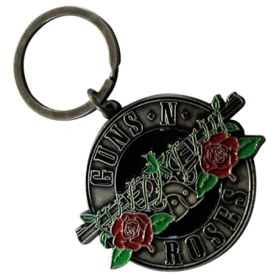 Image of Rock Off officially licensed products Guns N&#039; Roses Silver Circle Band Logo Keychain One Size