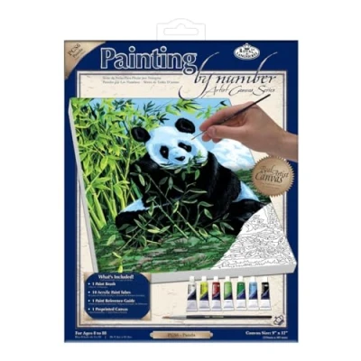 Image of Royal &amp; Langnickel Painting by Numbers Artist Canvas Series Panda Small Designed Set