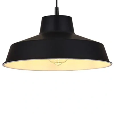Image of Loxton Lighting Classic Metal Pluto Lampshade Pendant Shade 30cm (12inch) Diameter (Matt Black)