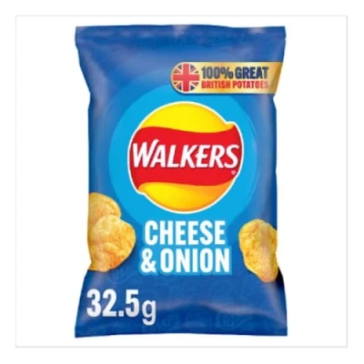 Image of Walkers Cheese &amp; Onion Crisps 32.5g x Case of 32