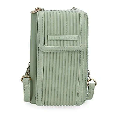 Image of Pepe Jeans Aurora Shoulder Bag Mobile Holder Green 11x17,x52,5 cms Synthetic leather