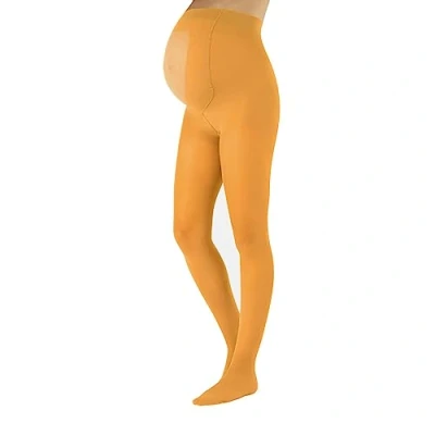 Image of CALZITALY Opaque Maternity Tights, Micoriber Pregnancy Pantyhose S, M, L, XL, XXL, 3XL, 4XL 100 DEN Made in Italy (M, Ochre)