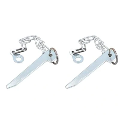 Image of AB Tools 2 PACK Flat Cotter Pin &amp; Chain 115mm for Trailer Tipper Tailgate Tailboard