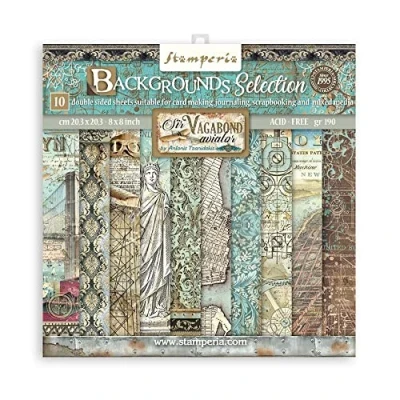 Image of Stamperia International Mini Scrapbooking Sir Vagabond Aviator, SBBS63, White, OSFA