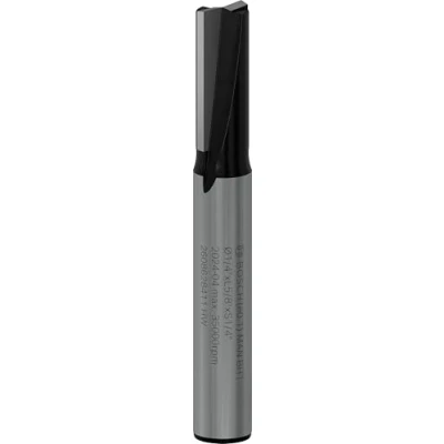 Image of Bosch 2608628411 Straight Bit for Routers with Two Flutes and Tungsten Carbide (Diameter 6.35mm)